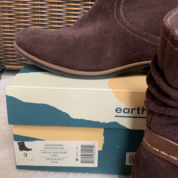 Earth Avani Brown Leather Boots Size US 9 - Picture 4 of 10